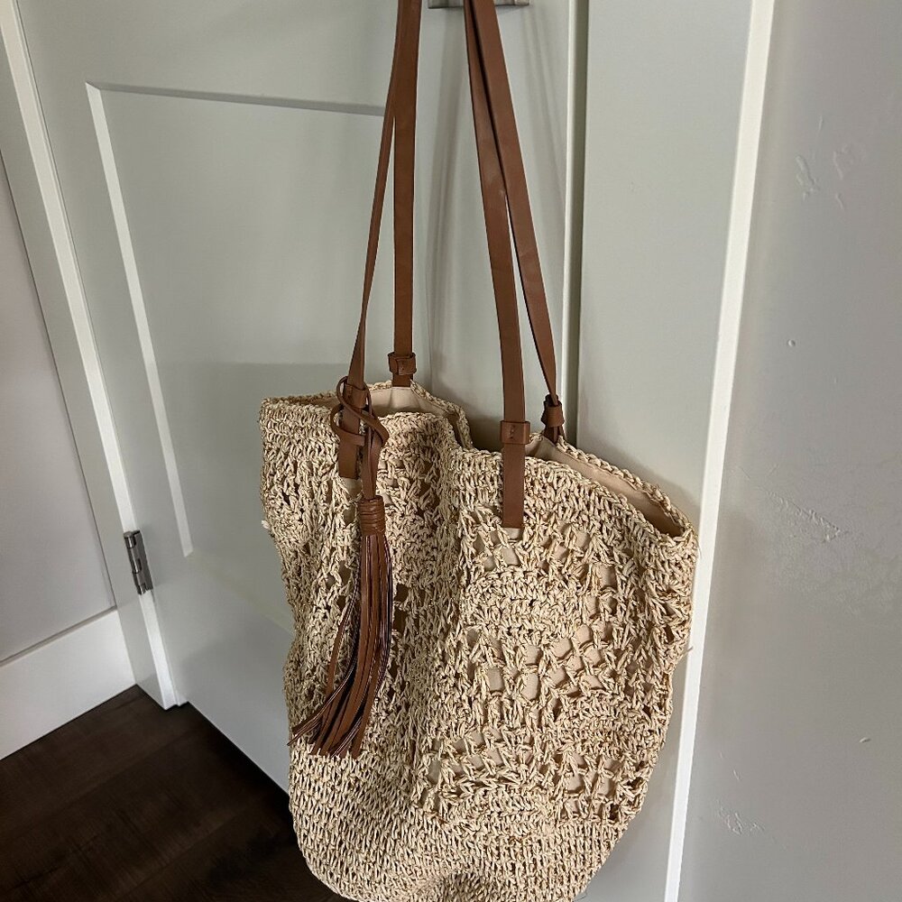 NWT Nordstrom Raffia Tote